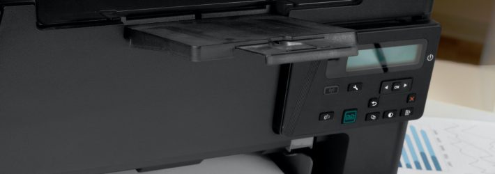 Printer, copier, scanner in office. Workplace